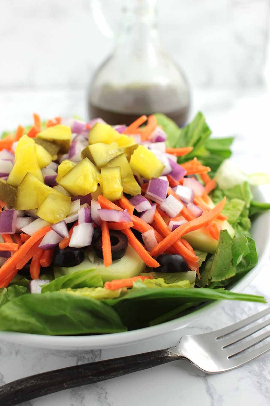 Veggie Delight Salad with Balsamic Vinaigrette | A Clean Plate